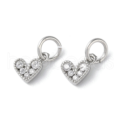 Rack Plating Brass Micro Pave Cubic Zirconia Pendants KK-P245-02P-1