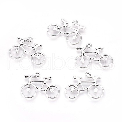 Tibetan Style Alloy Bicycle Pendants TIBEP-A15503-AS-RS-1