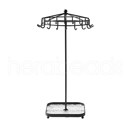 Rotatable Iron Necklace Display Stands with Trays PW-WGEFC67-02-1