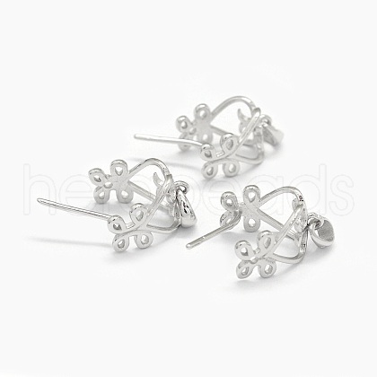 Rhodium Plated 925 Sterling Silver Pendant Bails STER-E061-66P-1