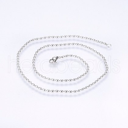 304 Stainless Steel Ball Chain Necklaces NJEW-F221-06P-1