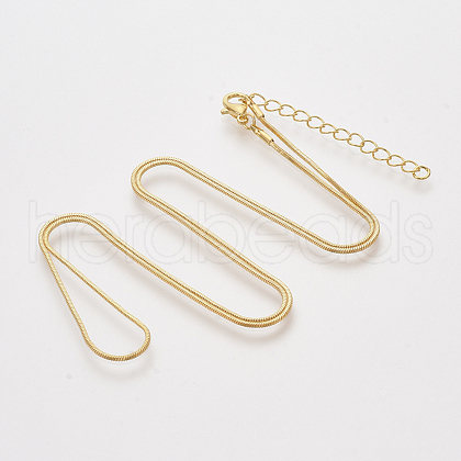 Brass Square Snake Chain Necklace Making MAK-T006-10B-G-1