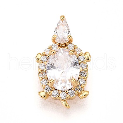 Brass Micro Pave Cubic Zirconia Pendants KK-N261-20A-G-1