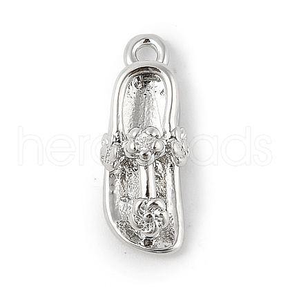 Brass Micro Pave Clear Cubic Zirconia Pendants KK-R219-27P-1