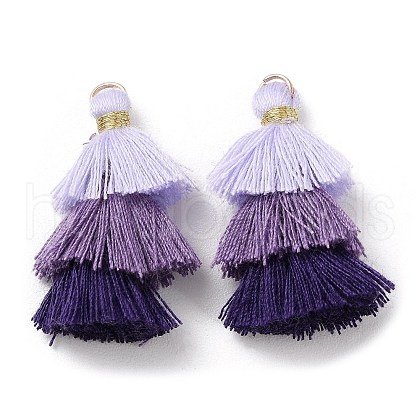 Polycotton Tassel Pendant Decorations GLAA-K060-07KCG-09-1