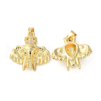 Rack Plating Brass Pave Cubic Zirconia Pendants KK-O142-28G-1
