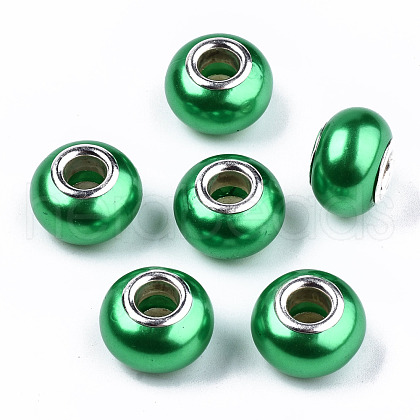 Imitation Pearl Style Resin European Beads RPDL-T003-001E-1