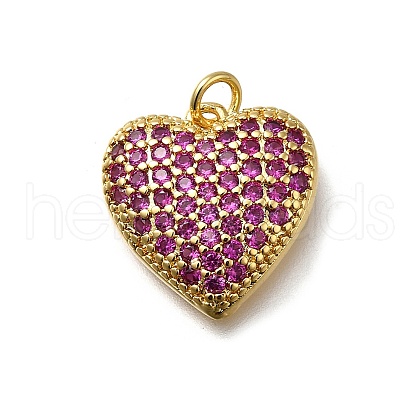 Brass Micro Pave Cubic Zirconia Pendants KK-C090-42G-04-1