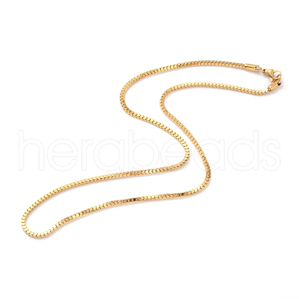 304 Stainless Steel Box Chain Necklaces NJEW-I245-02A-G-1