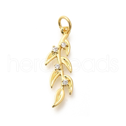 Brass Micro Pave Clear Cubic Zirconia Pendants KK-L225-017G-1
