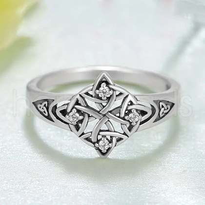 Knot Brass with Crystal Rhinestone Finger Rings FS-WG1EEAC-01-1