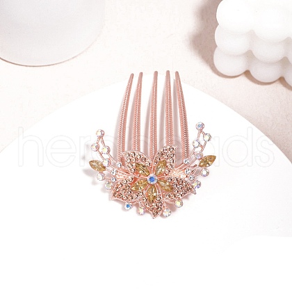 Alloy Rhinestone Hair Combs PW-WGA76E6-05-1