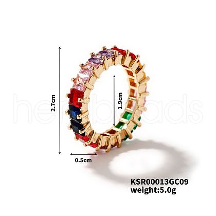 Elegant and Stylish Colorful Rhinestone Grid Ring ZP8205-6-1
