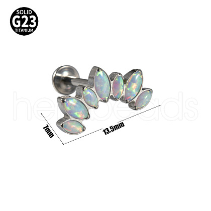 G23 Titanium with Synthetic Opal Threadless Labrets WG006A0-03-1