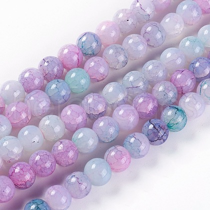 Crackle Glass Beads Strands X-CCG-L002-B-24-1