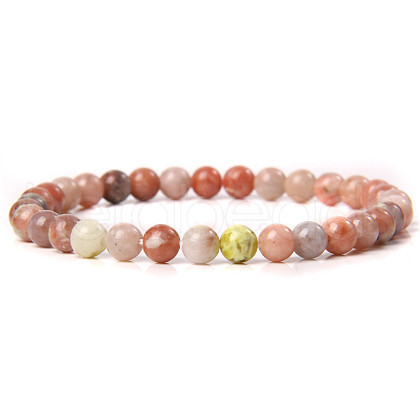 Synthetic Mookaite Round Beaded Stretch Bracelet SF8562-22-1-1
