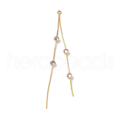 Brass Micro Pave Clear Cubic Zirconia Big Pendants KK-G510-19G-1