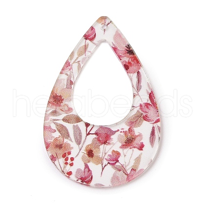 Printed Transparent Acrylic Pendants FIND-K017-15B-01-1