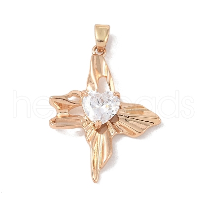 Brass Micro Pave Cubic Zirconia Pendants KK-P273-11B-KCG-1