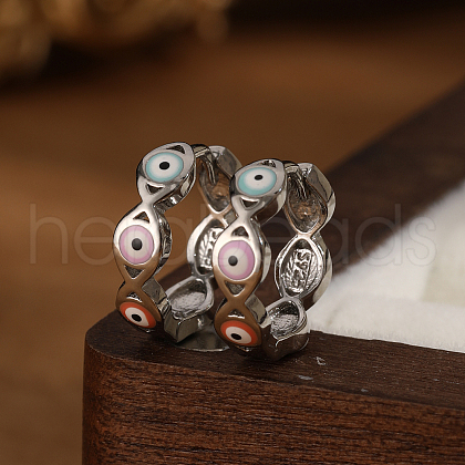 S925 Sterling Silver Evil Eye Hoop Earrings JF1110-2-1