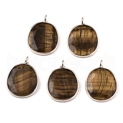 Natural Tiger Eye Pendants G-T131-108-1