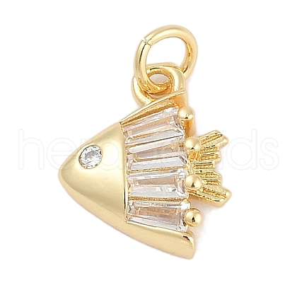 Brass Micro Pave Cubic Zirconia Pendants KK-Q028-60G-1
