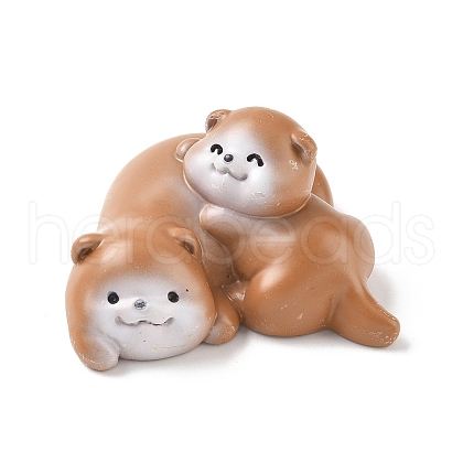 Two Resin Otters Figurines Ornament DJEW-E015-02A-1