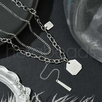 304 Stainless Steel Chain Necklaces NJEW-M078-12G-1