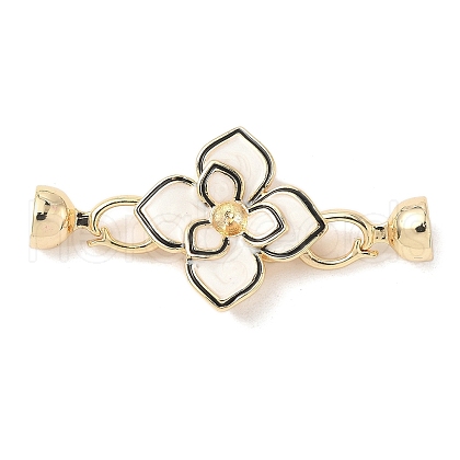 Brass Enamel Fold Over Clasps KK-U059-45G-1
