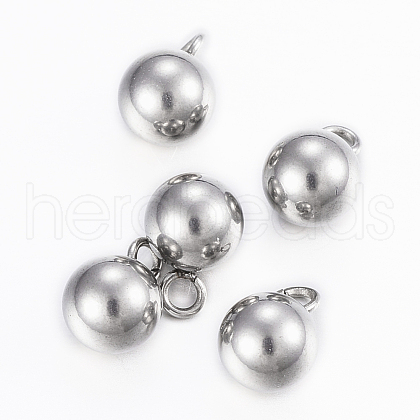 Tarnish Resistant 304 Stainless Steel Sphere Charms STAS-H394-11P-1