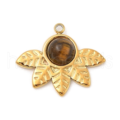 Natural Tiger Eye Pendants STAS-F312-01G-03-1