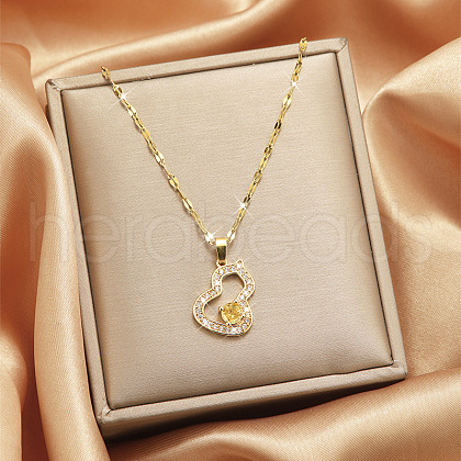 Alloy Crystal Rhinestone Pendant Necklaces for Women WGDF473-20-1