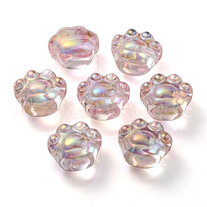 UV Plating Rainbow Iridescent Acrylic Beads OACR-P010-18D-1