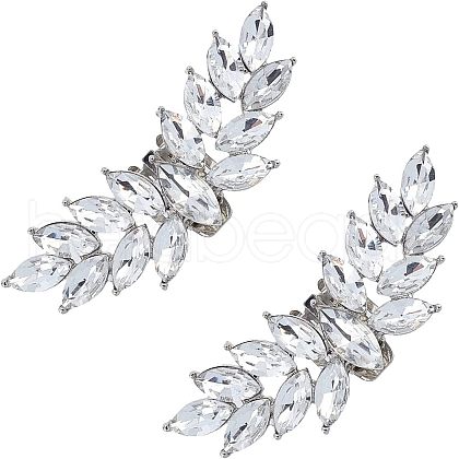 Fingerinspire 1Pair Alloy Rhinestone Shoe Buckle Clasps FIND-FG0001-18-1