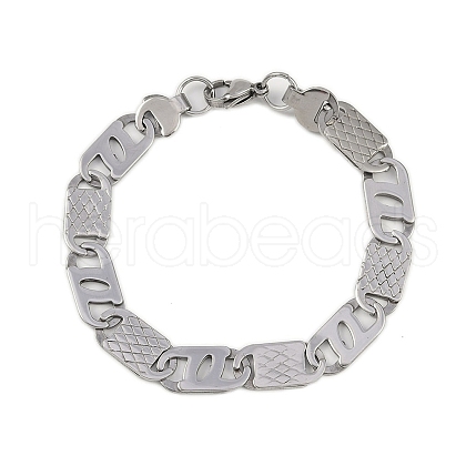 201 Stainless Steel Mariner Link Chain Bracelets BJEW-B078-54P-01-1