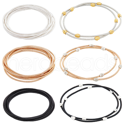 BENECREAT 30Pcs 6 Style Spring Bracelets Set BJEW-BC0001-10-1