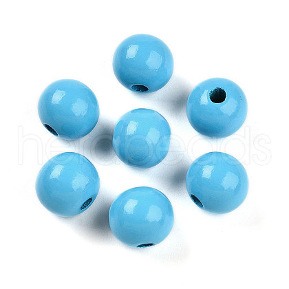 Painted Natural Wood Beads WOOD-A018-16mm-03-1