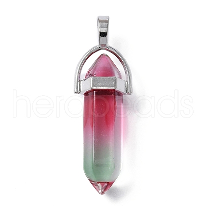 Faceted Bullet Glass Pointed Pendants GLAA-CJC0001-16G-1