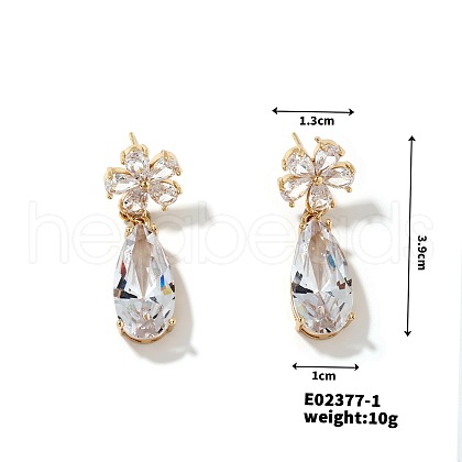 Shiny Flower Stud Earrings with American Style and Personality YB1145-1-1