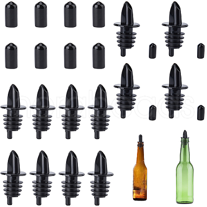 CRASPIRE Plastic 32Pcs 2 Style Plastic Wine Pourers & Bottle Cap FIND-CP0002-04-1
