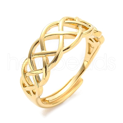 Adjustable 304 Stainless Steel Sailor's Knot Ring for Women RJEW-C016-03G-1