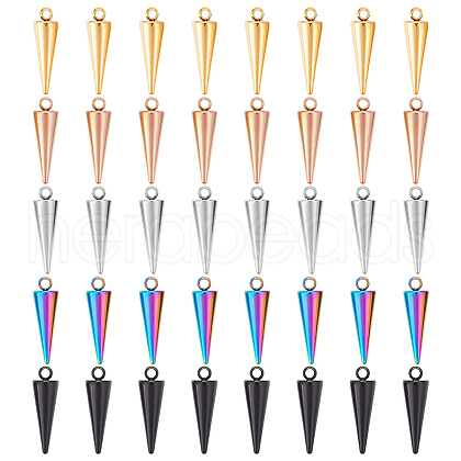Unicraftale 40Pcs 5 Colors 201 Stainless Steel Pendants STAS-UN0048-23-1
