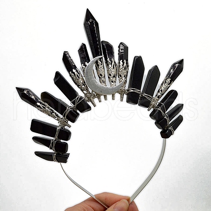Natural Obsidian Hair Bands PW-WG36300-03-1