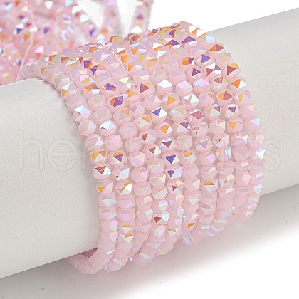 Electroplate Glass Beads Strands GLAA-Q105-02K-1