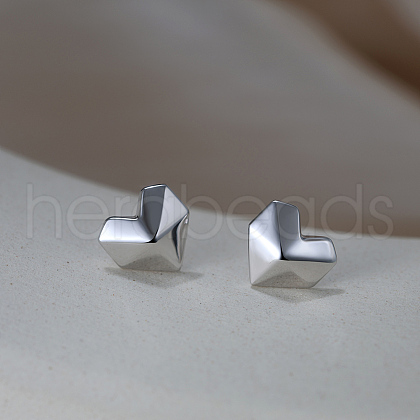 925 Sterling Silver Stud Earrings EJEW-C146-03P-1