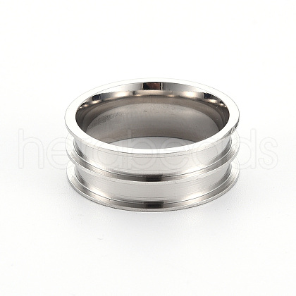 Tarnish Resistant 201 Stainless Steel Ring Core Blank for Inlay Jewelry Making RJEW-ZX002-05-8-1