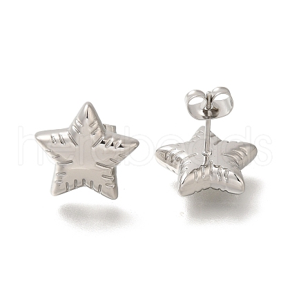 304 Stainless Steel Star Stud Earrings for Women EJEW-S227-50P-1