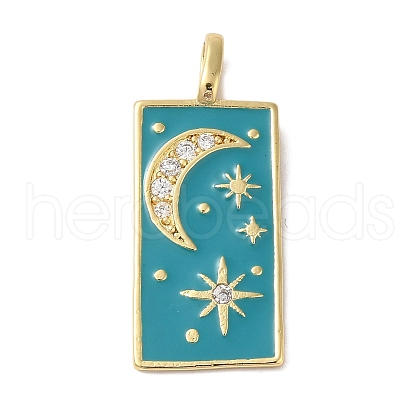 Rack Plating Brass & Cubic Zirconia Pendants KK-L216-008G-01-1
