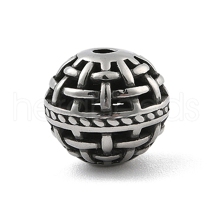 304 Stainless Steel Hollow Beads STAS-S173-22AS-1