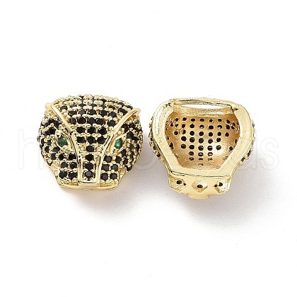 Brass Micro Pave Cubic Zirconia Beads KK-G444-01G-1